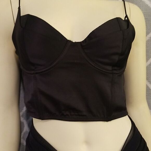 [F21] Black Bustier Corset Top Large - Picture 9 of 12